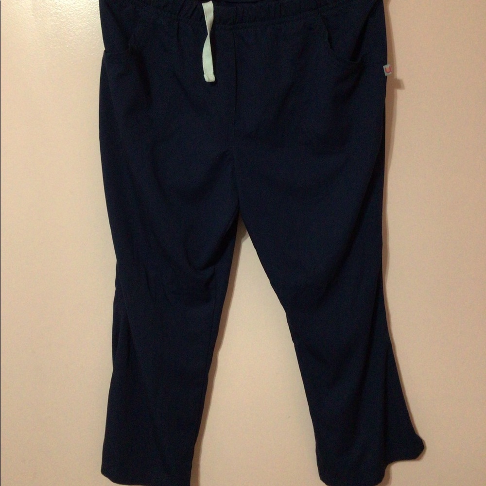 Urbane navy blue scrub bottoms, women size petite XL